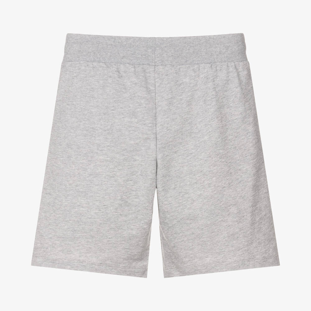 Moschino Kid-Teen-Teen Boys Grey Cotton Logo Shorts | Childrensalon Outlet