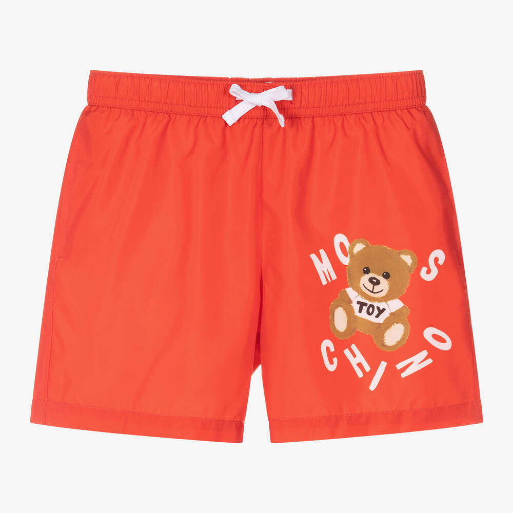 Moschino Kid-Teen - Красные плавки-шорты с медвежонком | Childrensalon