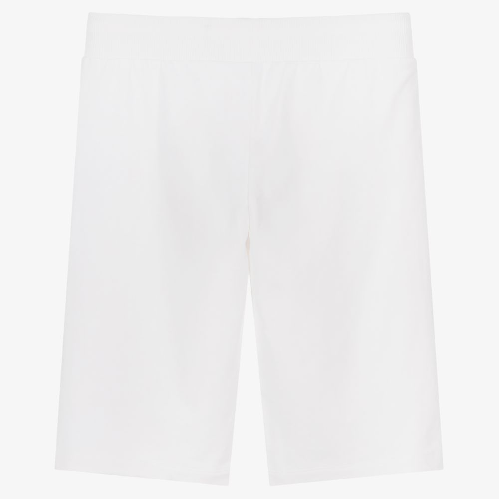 Moschino Kid-Teen-Teen Boys White Logo Shorts | Childrensalon Outlet