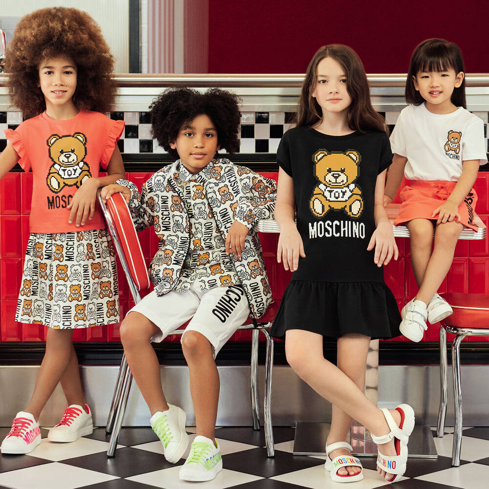 Moschino Kid-Teen-Teen Boys White Logo Shorts | Childrensalon Outlet