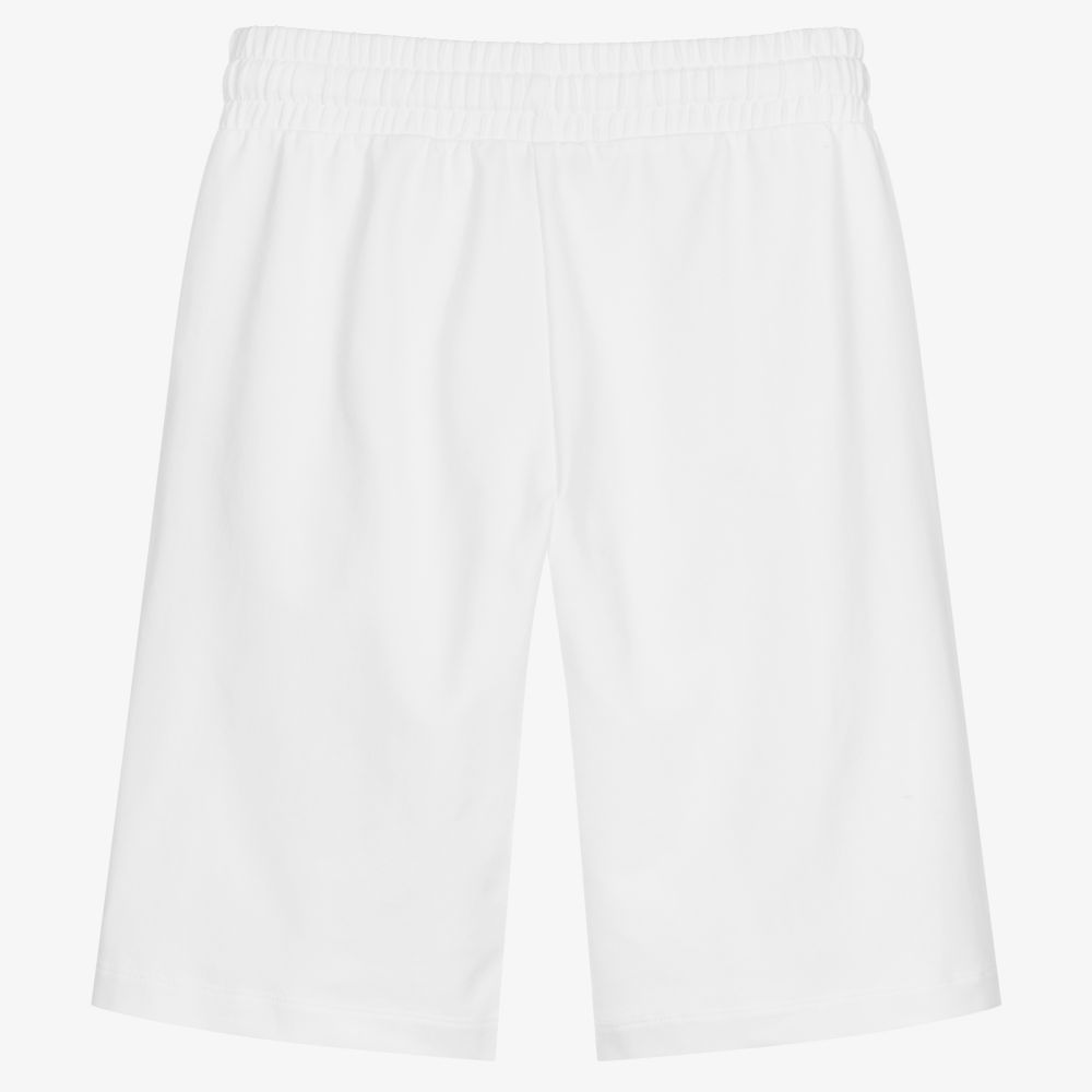 Moschino Kid-Teen-Teen Boys White Logo Shorts | Childrensalon Outlet
