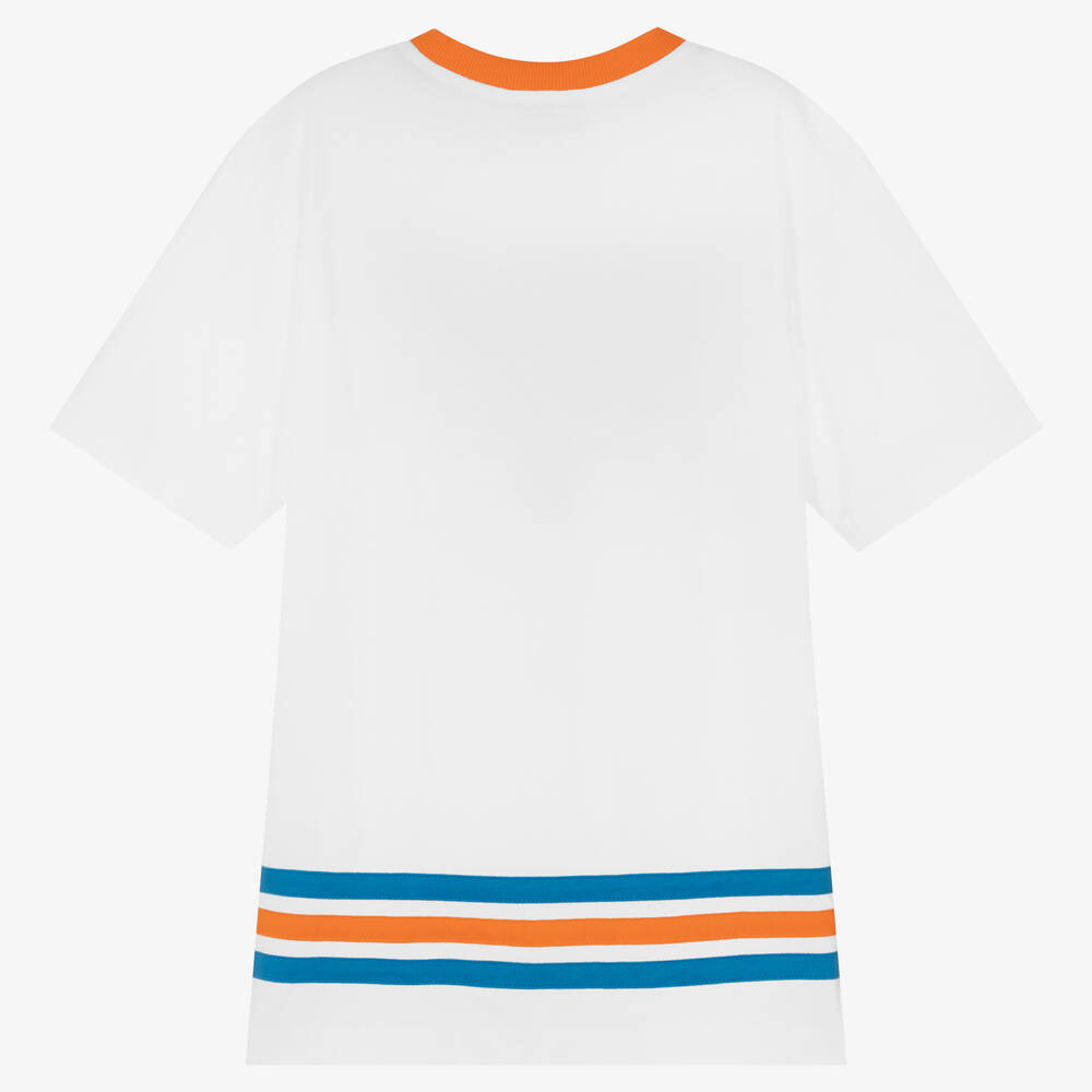 Moschino Kid-Teen-Teen Boys White Logo T-Shirt | Childrensalon Outlet