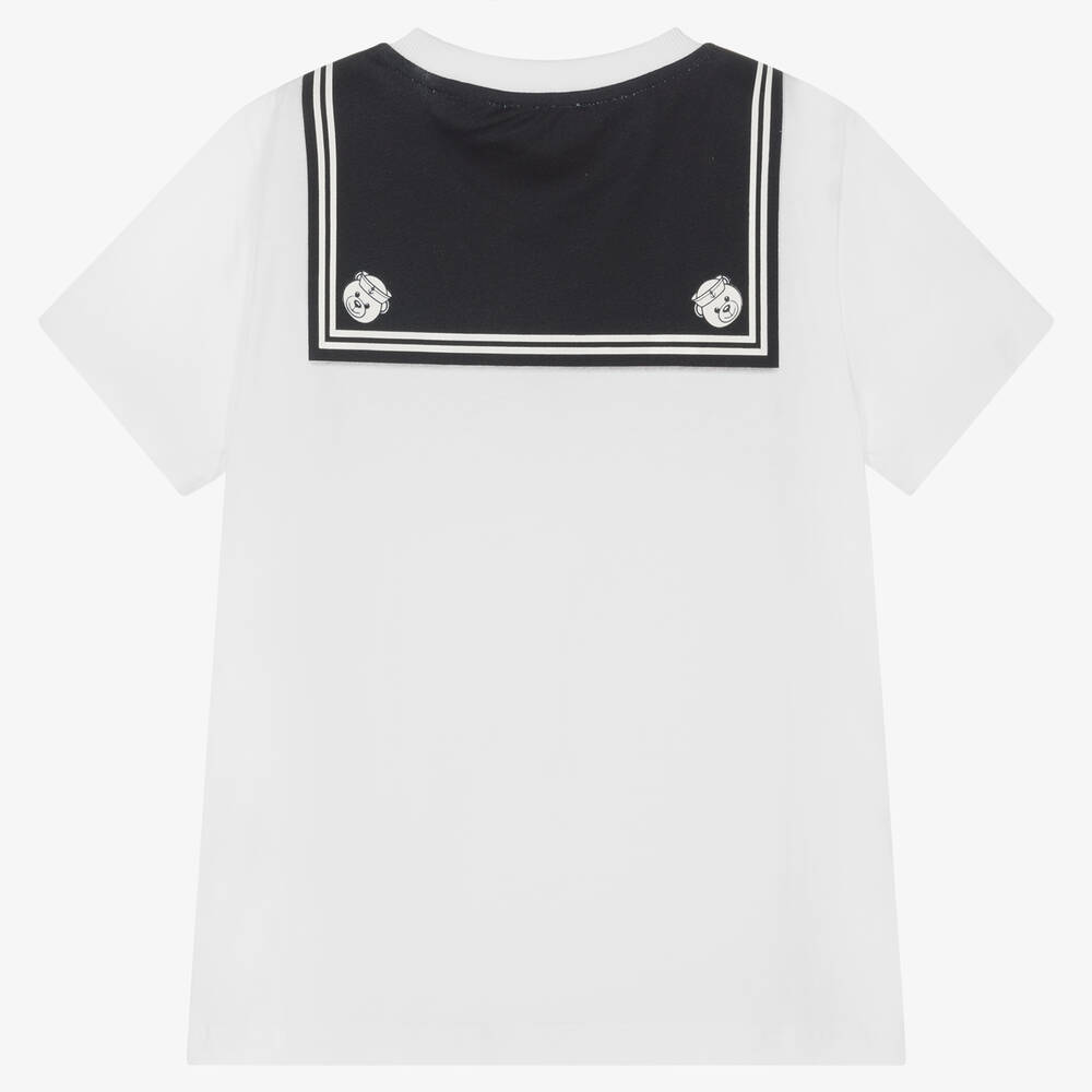 Moschino Kid-Teen-تيشيرت تينز ولادي قطن لون أبيض | Childrensalon Outlet