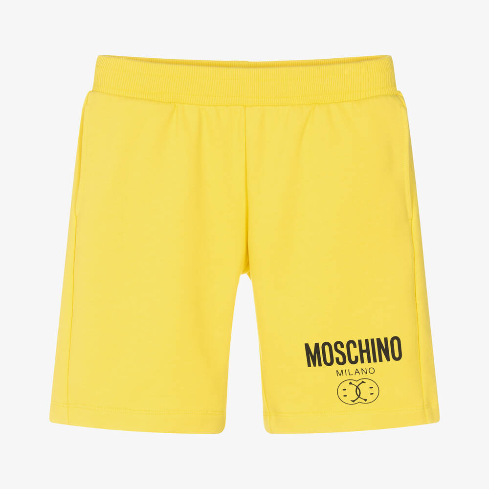 Moschino Kid-Teen - Teen Boys Yellow Double Smiley Logo Shorts | Childrensalon