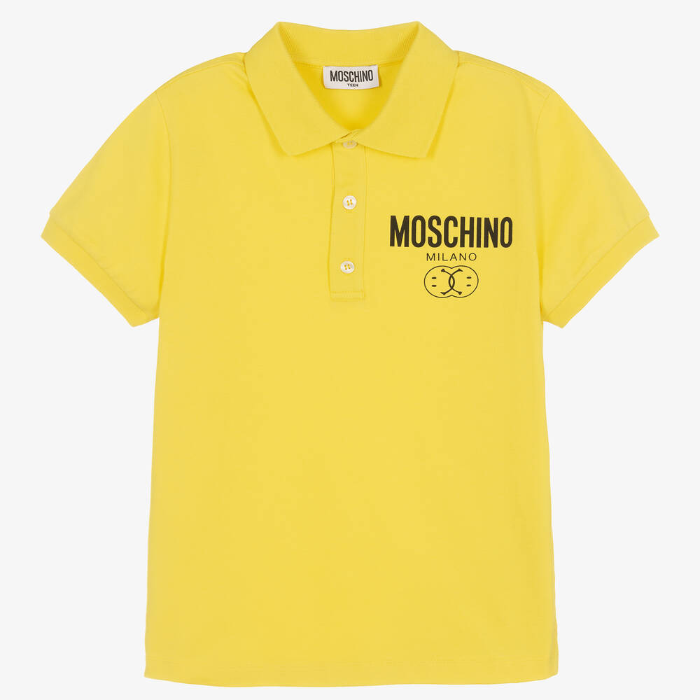 Moschino Kid-Teen - Gelbes Teen Double Smiley Poloshirt | Childrensalon