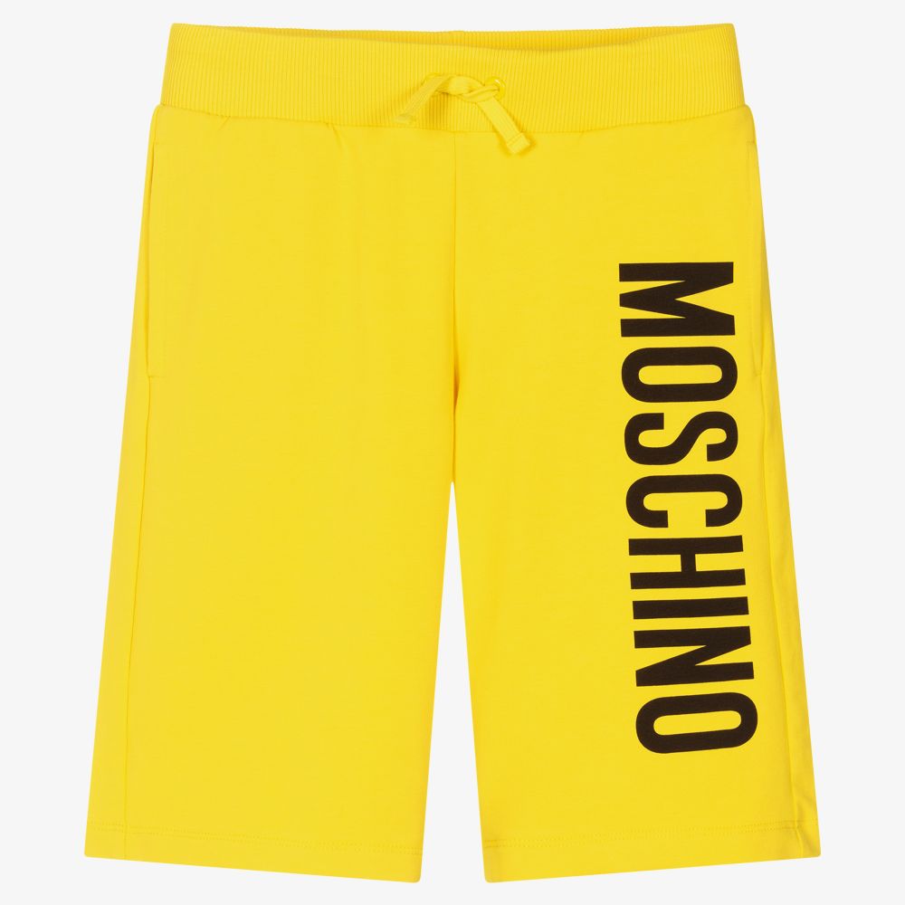 Moschino Kid-Teen - شورت تينز ولادي قطن جيرسي لون أصفر فاقع | Childrensalon