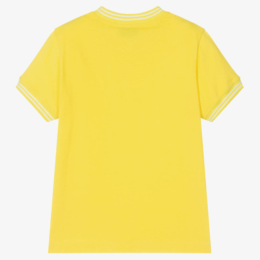 Moschino Kid-Teen-Teen Boys Yellow Logo T-Shirt | Childrensalon Outlet