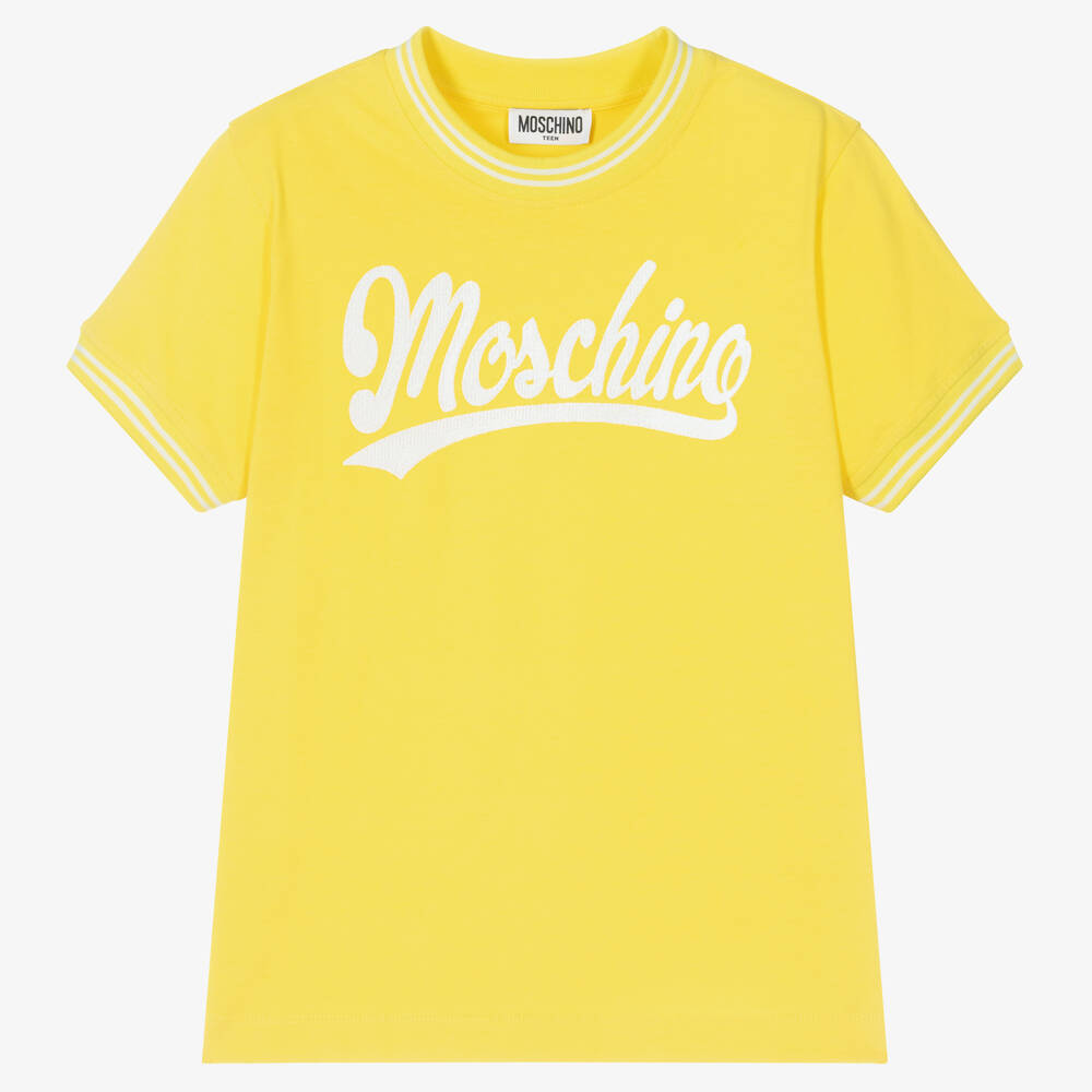 Moschino Kid-Teen - Teen Boys Yellow Logo T-Shirt | Childrensalon