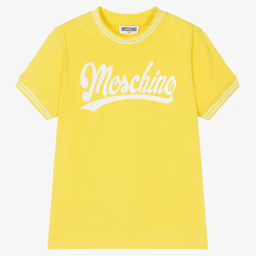 Moschino Kid Teen Gelbes Teen T Shirt fur Jungen Childrensalon Outlet