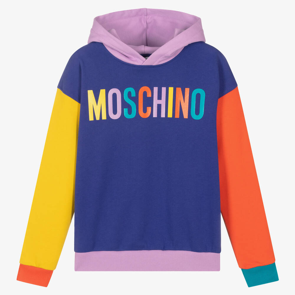 Moschino Kid-Teen - توب هودي تينز قطن جيرسي بطبعة ملونة  | Childrensalon