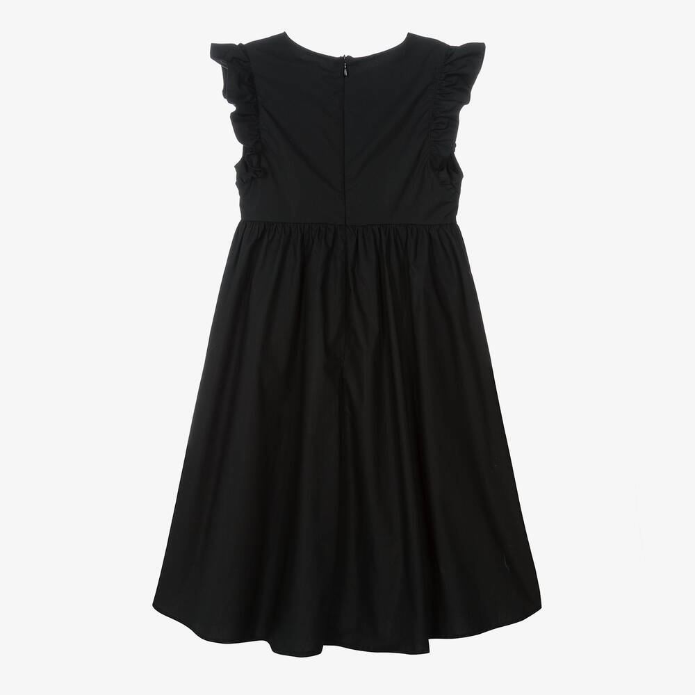 Moschino Kid-Teen-Teen Girls Black Cotton Dress | Childrensalon Outlet
