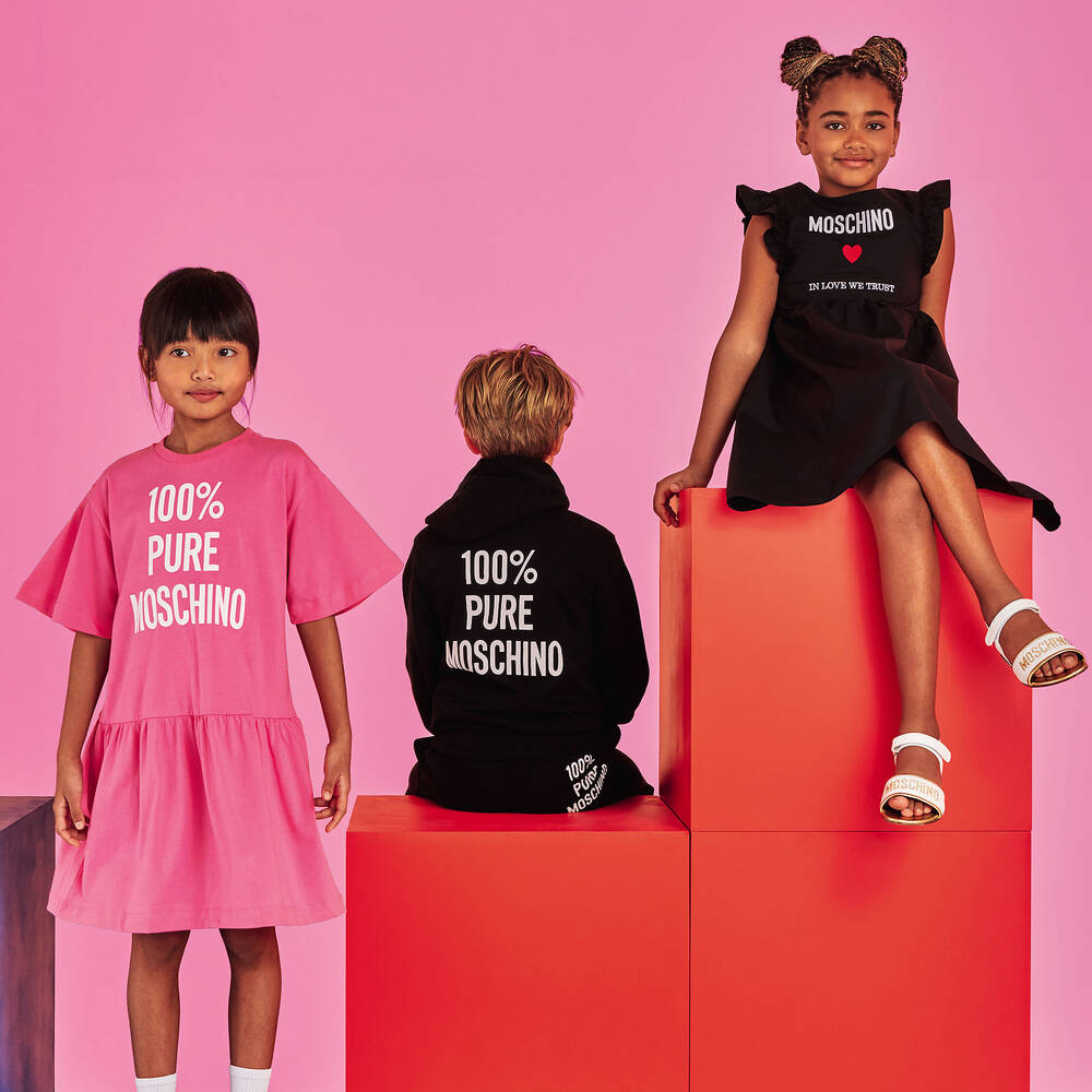 Moschino Kid-Teen-Teen Girls Black Cotton Dress | Childrensalon Outlet