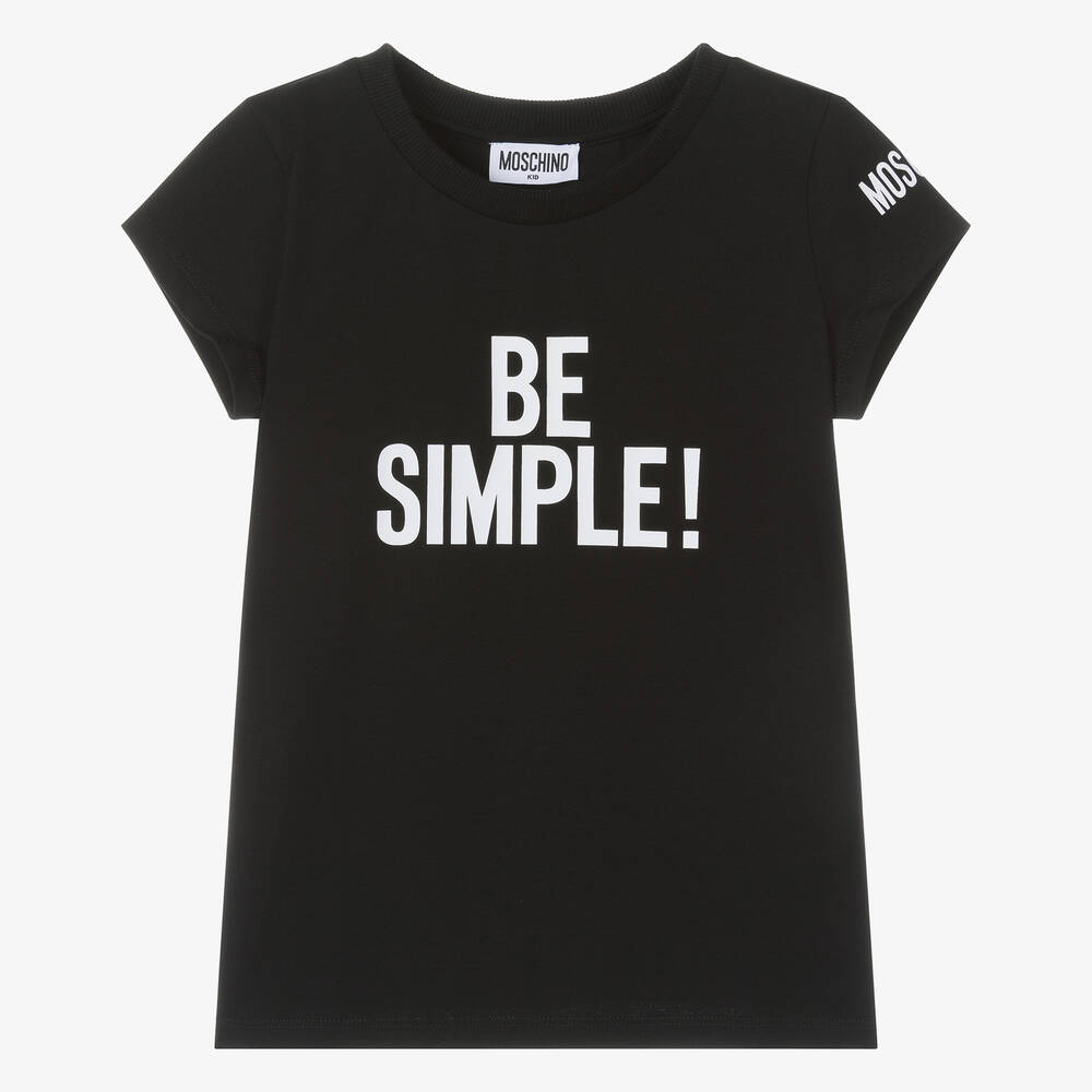 Moschino Kid-Teen-Teen Girls Black Cotton T-Shirt | Childrensalon Outlet