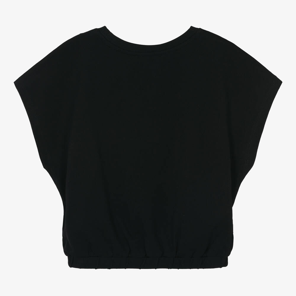 Moschino Кид-Тин-Teen Girls Black Cotton T-Shirt | Childrensalon Outlet