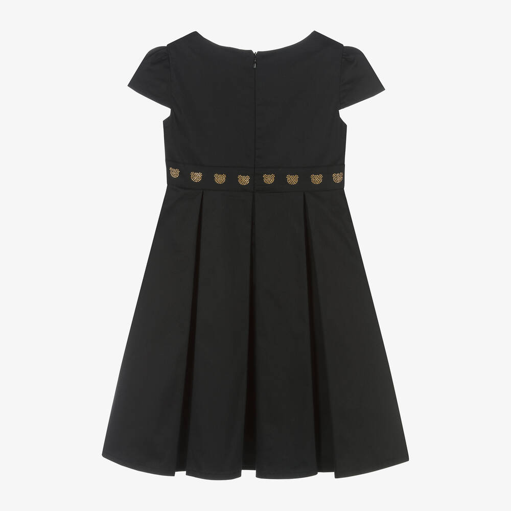 Moschino Kid-Teen-Teen Girls Black Cotton Teddy Studs Dress | Childrensalon Outlet