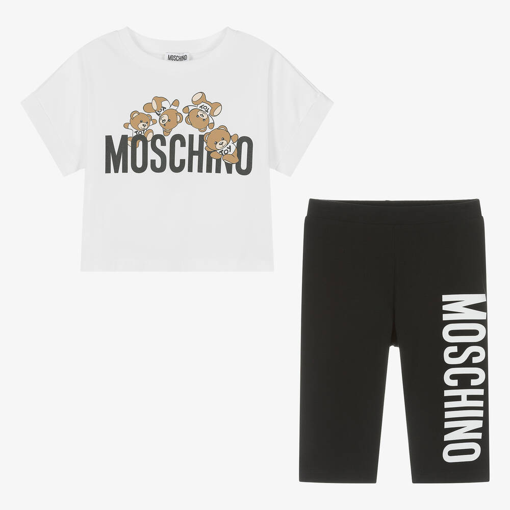Moschino Kid-Teen-Teen Girls Black Cycling Shorts Set | Childrensalon Outlet