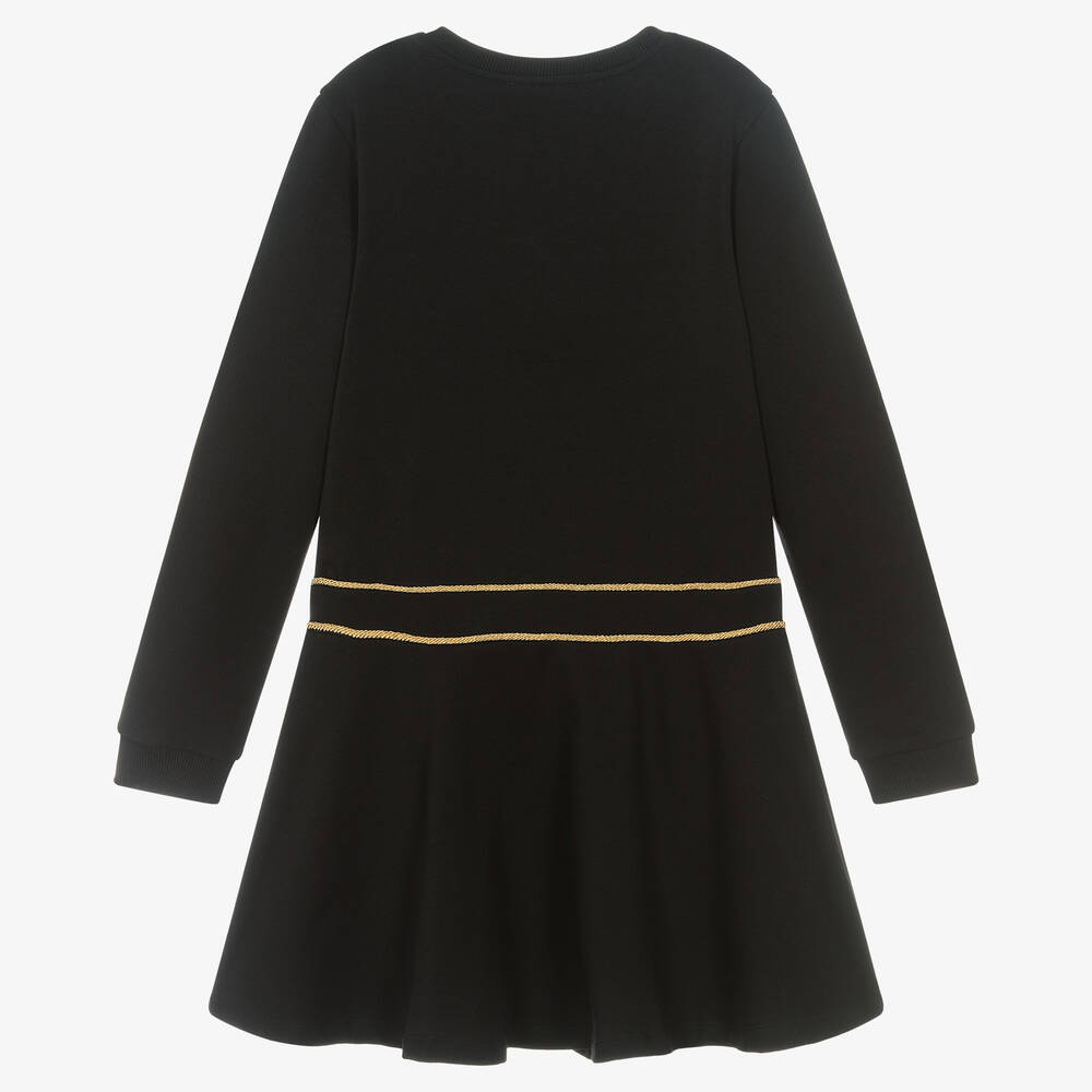 Moschino Kid-Teen-Teen Girls Black Logo Dress | Childrensalon Outlet