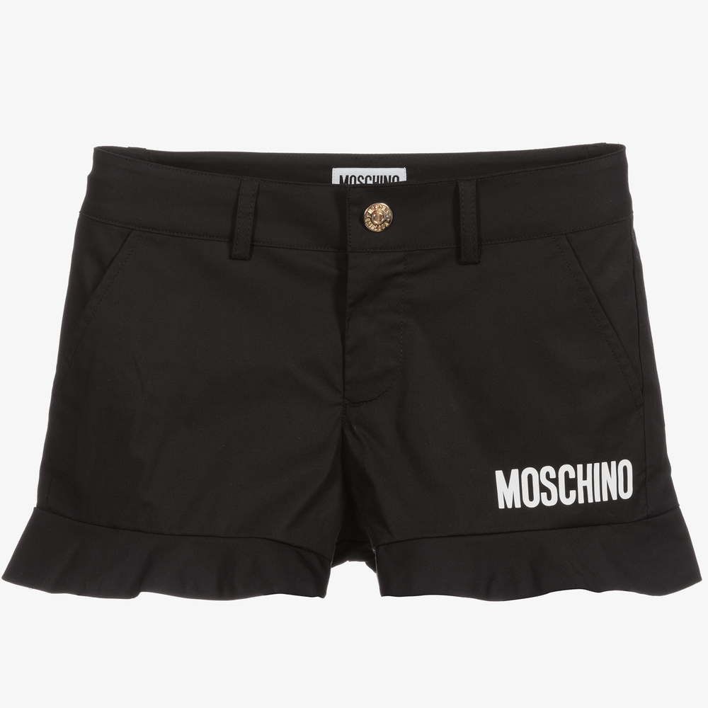 Moschino Kid-Teen - Teen Girls Black Logo Shorts | Childrensalon