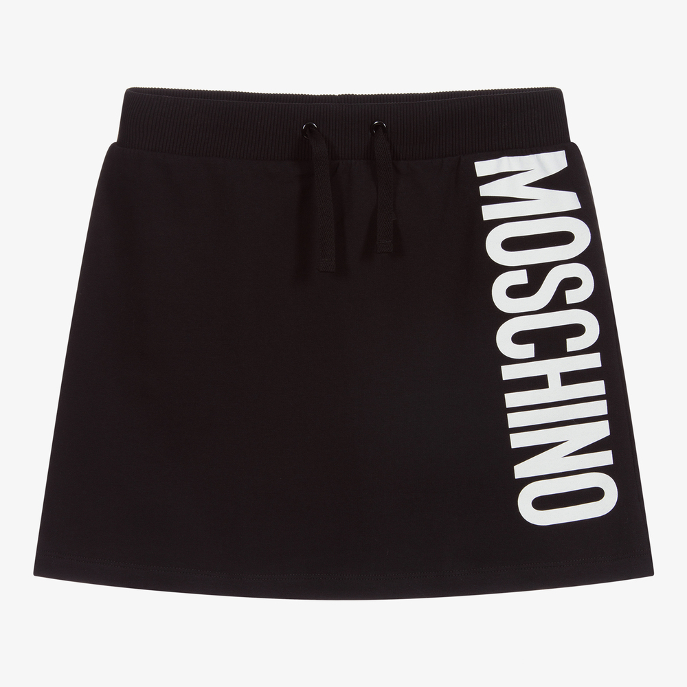 Moschino Kid-Teen - تنورة تينز قطن جيرسي لون أسود | Childrensalon