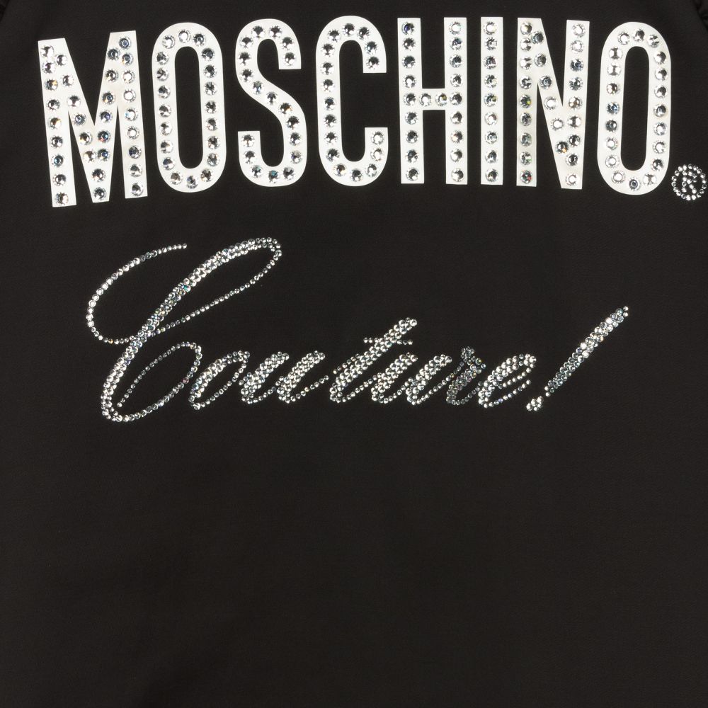 Moschino Kid-Teen-Teen Girls Black Satin Dress | Childrensalon Outlet