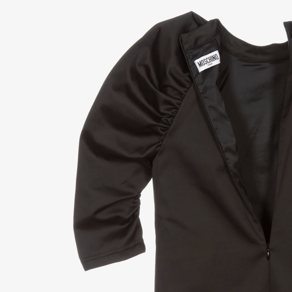 Moschino Kid-Teen-Teen Girls Black Satin Dress | Childrensalon Outlet