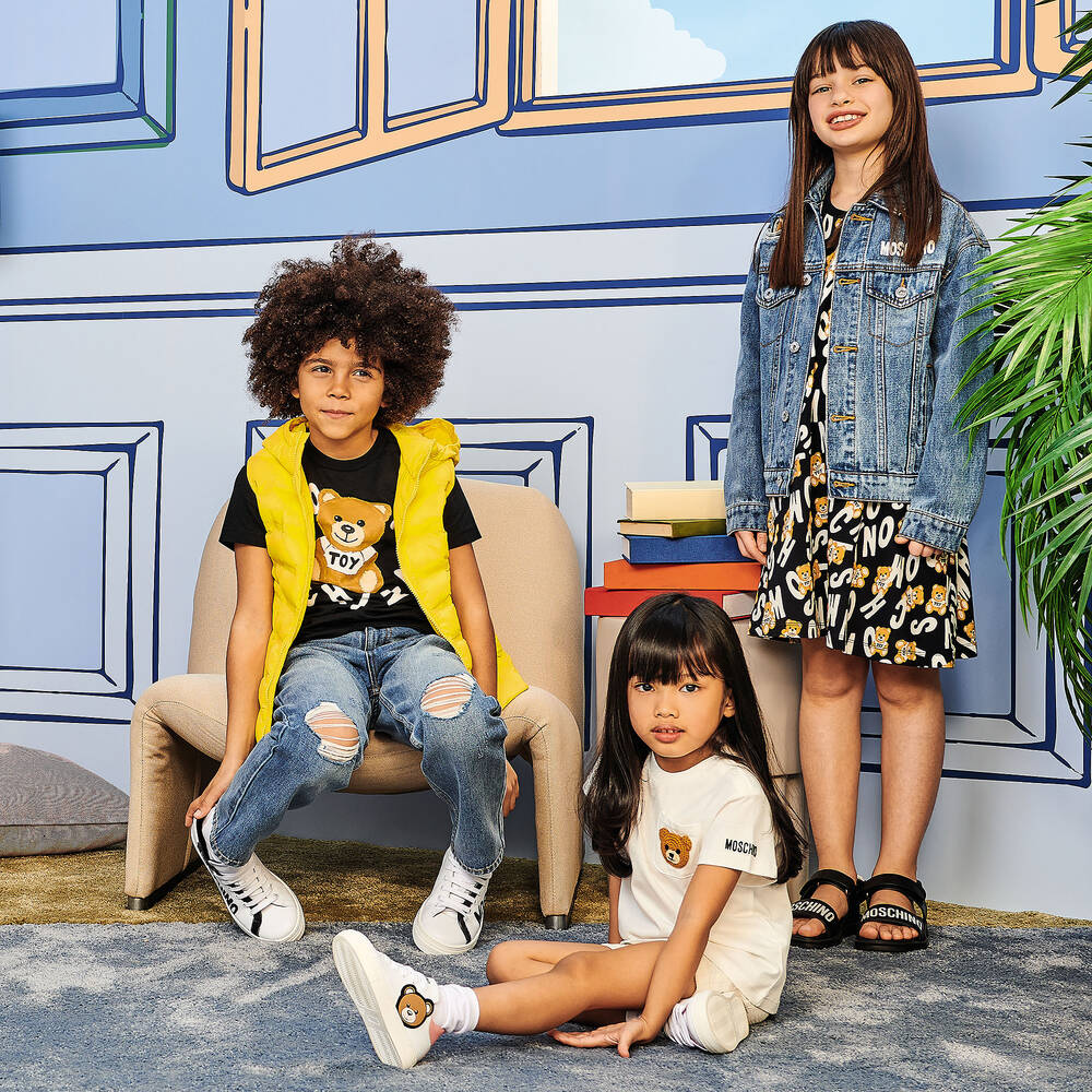 Moschino Кид-Тин-Черно-белое платье для подростков | Childrensalon Outlet