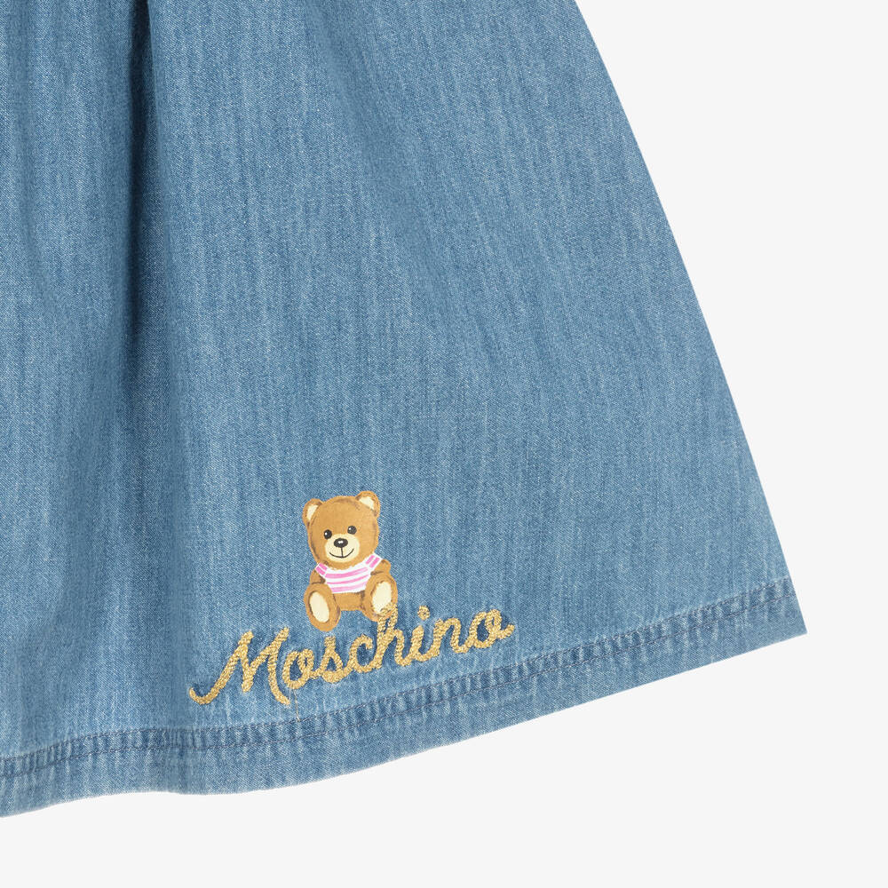 Moschino Кид-Тин-Голубая юбка из шамбре | Childrensalon Outlet
