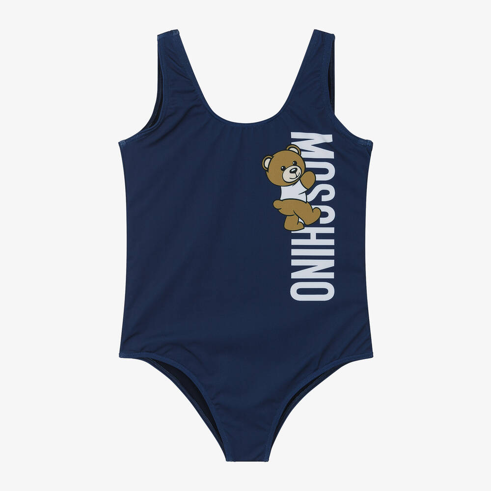 Teen Girls Blue Teddy Bear Swimsuit