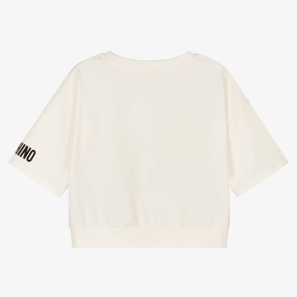 Moschino Kid-Teen-Teen Girls Ivory Bear T-Shirt | Childrensalon Outlet