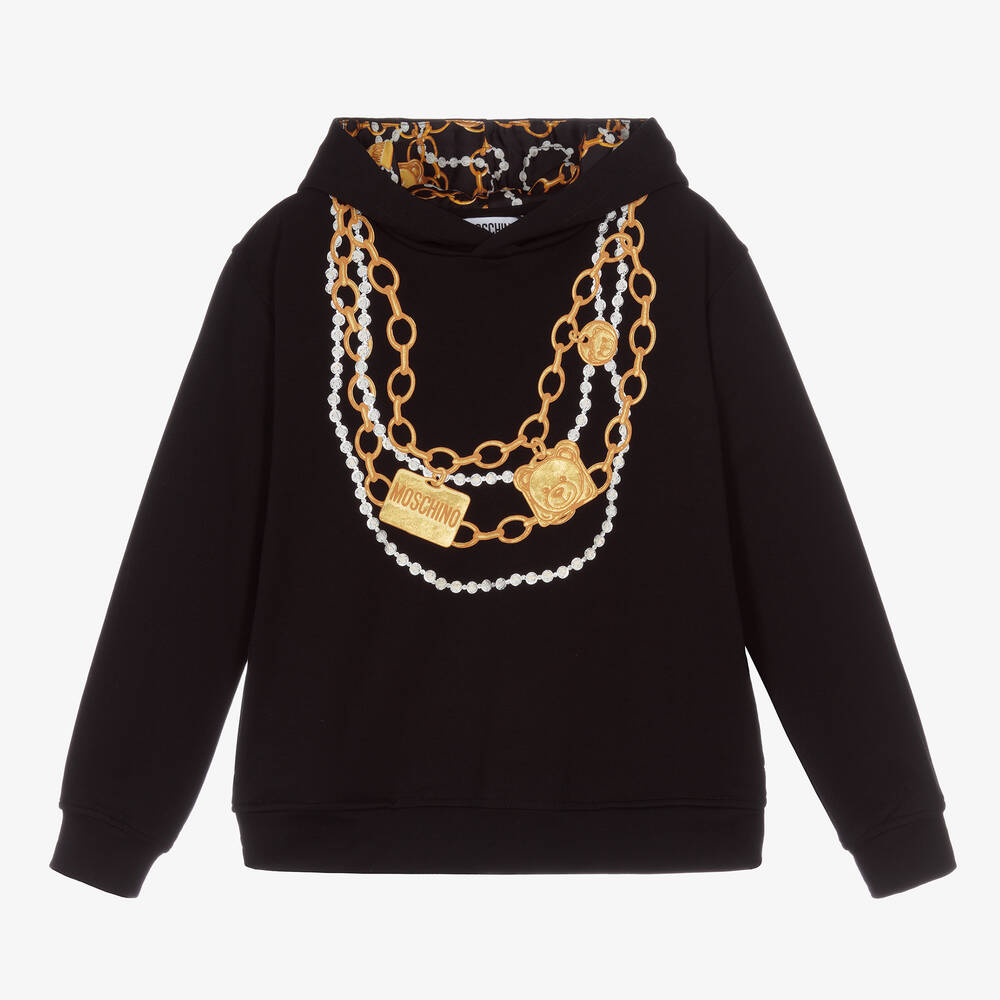 Moschino Kid-Teen - Sweat ivoire capuche et chaîne ado | Childrensalon