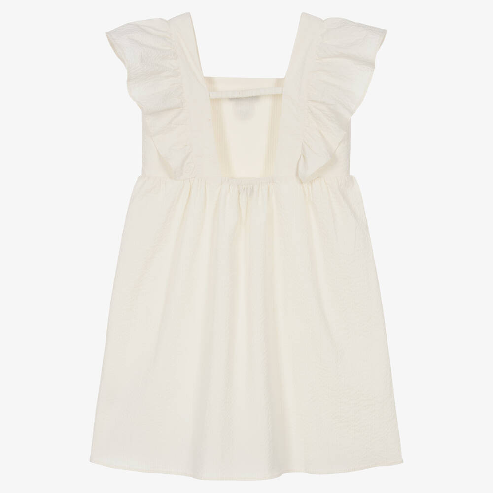 Moschino Кид-Тин-Кремовое хлопковое платье | Childrensalon Outlet