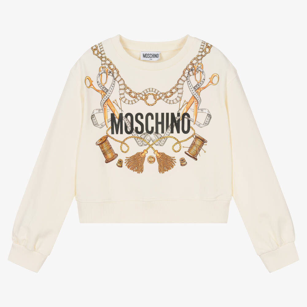 Moschino Kid-Teen - Teen Baumwoll-Sweatshirt Elfenbein | Childrensalon