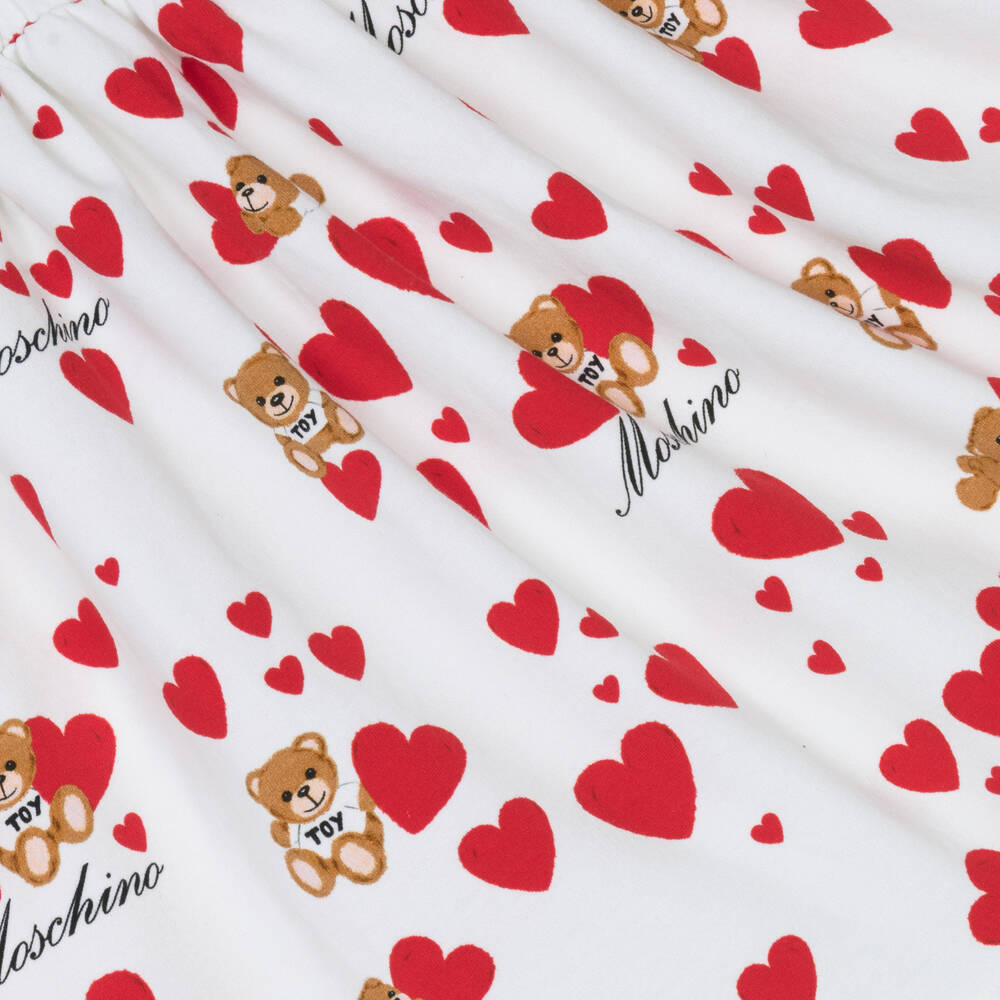 Moschino Kid-Teen-Teen Girls Ivory Heart & Teddy Bear Skirt | Childrensalon Outlet