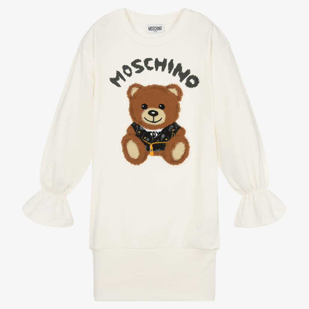 Moschino Kid-Teen - Teen Girls Ivory Logo Dress | Childrensalon