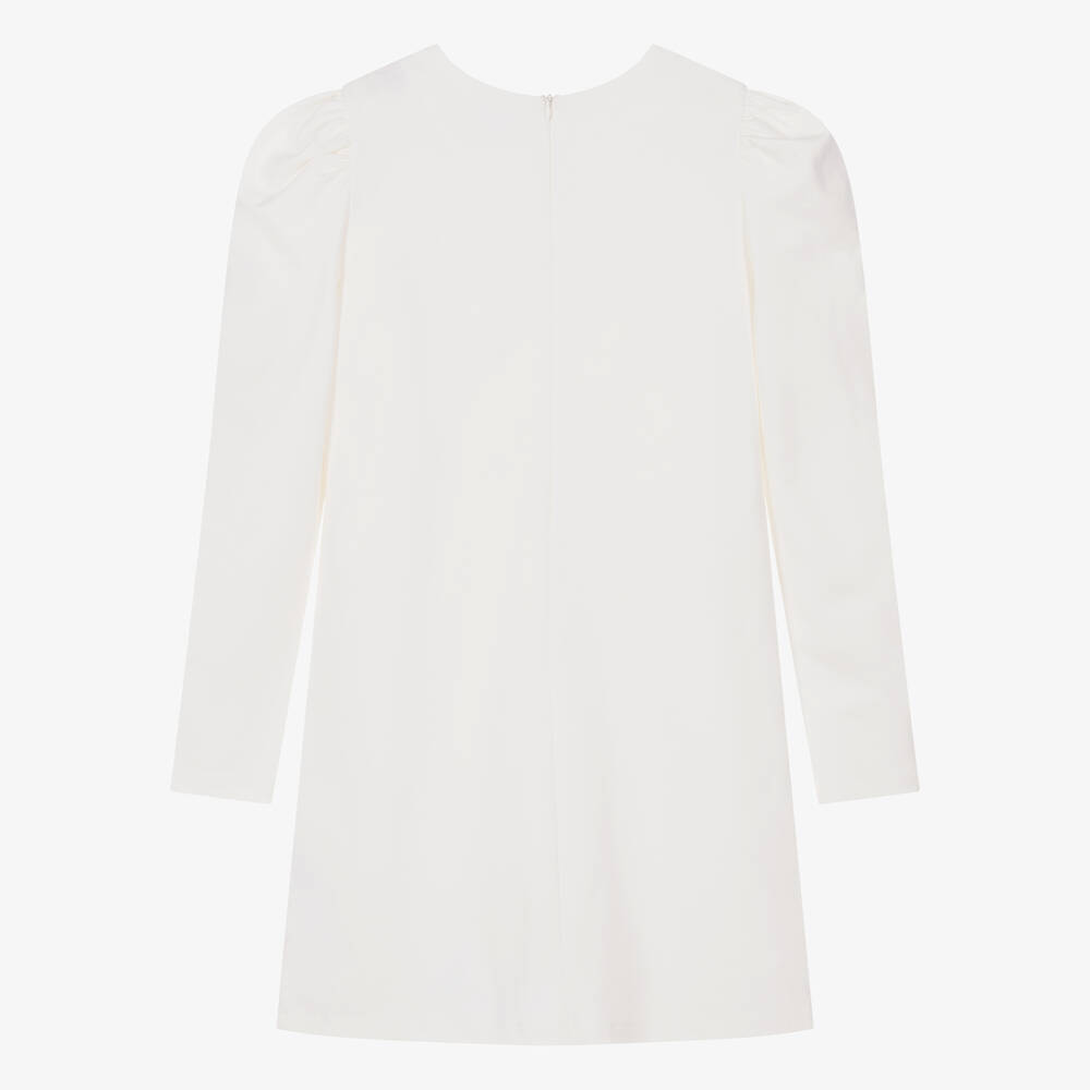 Moschino Kid-Teen-فستان عاجي اللون بتطريز ماسي أحمر تينز بناتي | Childrensalon Outlet