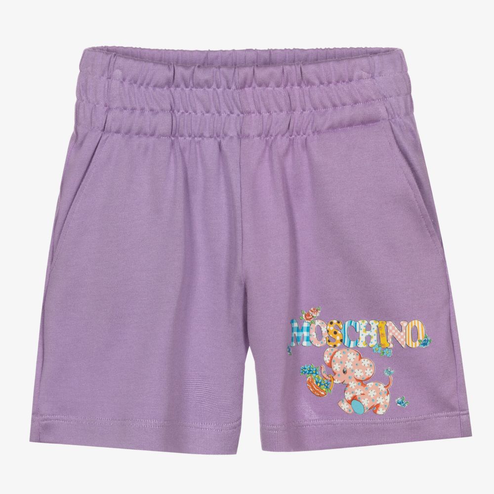 Moschino Kid-Teen - Фиолетовые шорты для девочек-подростков | Childrensalon