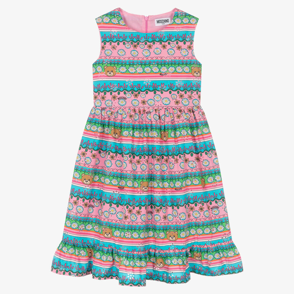 Moschino Kid-Teen - Teen Girls Pink & Blue Cut-Out Dress | Childrensalon