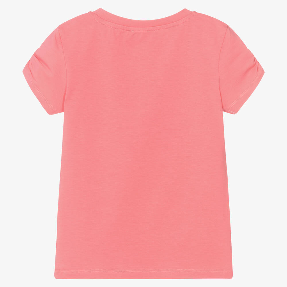 Moschino Кид-Тин-Розовая хлопковая футболка с медвежонком в цветах | Childrensalon Outlet