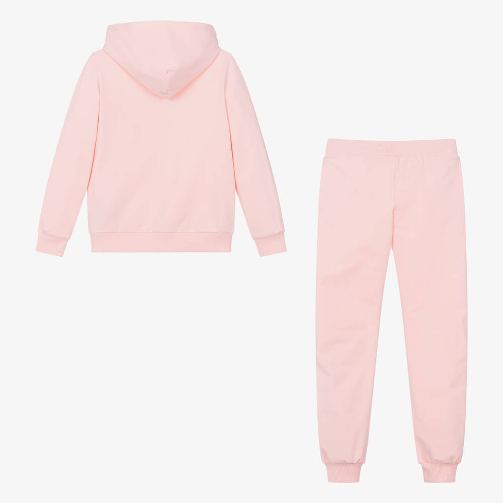Moschino Kid-Teen-Teen Girls Pink Cotton Hooded Tracksuit | Childrensalon Outlet