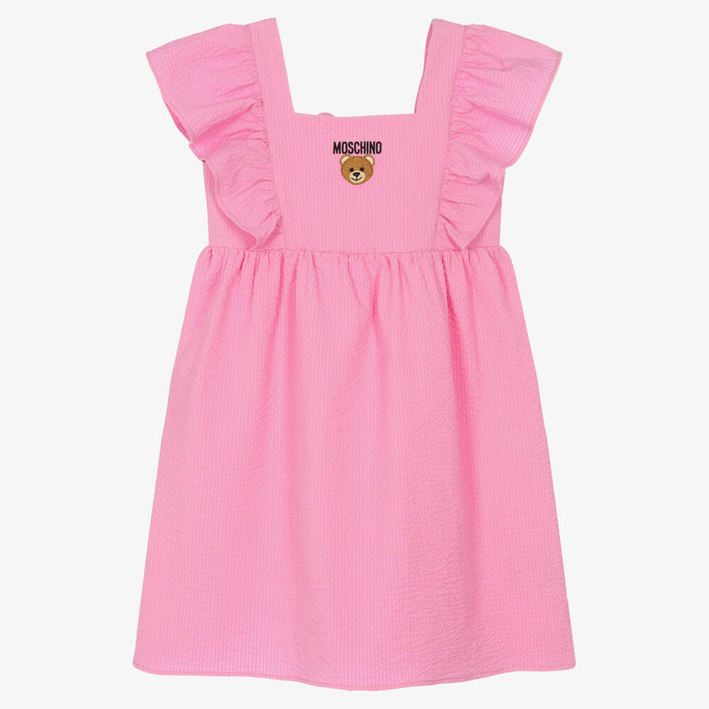 Moschino Kid-Teen - Teen Girls Pink Cotton Logo Dress | Childrensalon