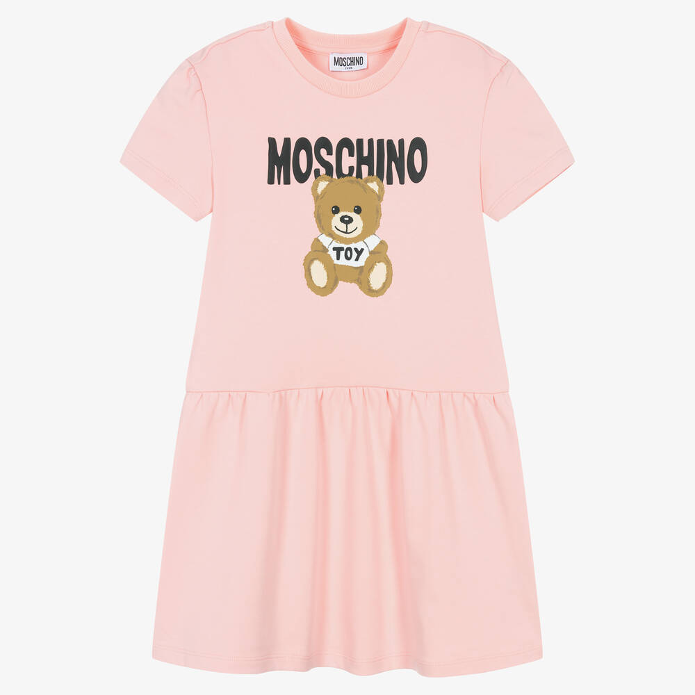 Moschino Kid-Teen - فستان تينز بناتي قطن لون زهري | Childrensalon