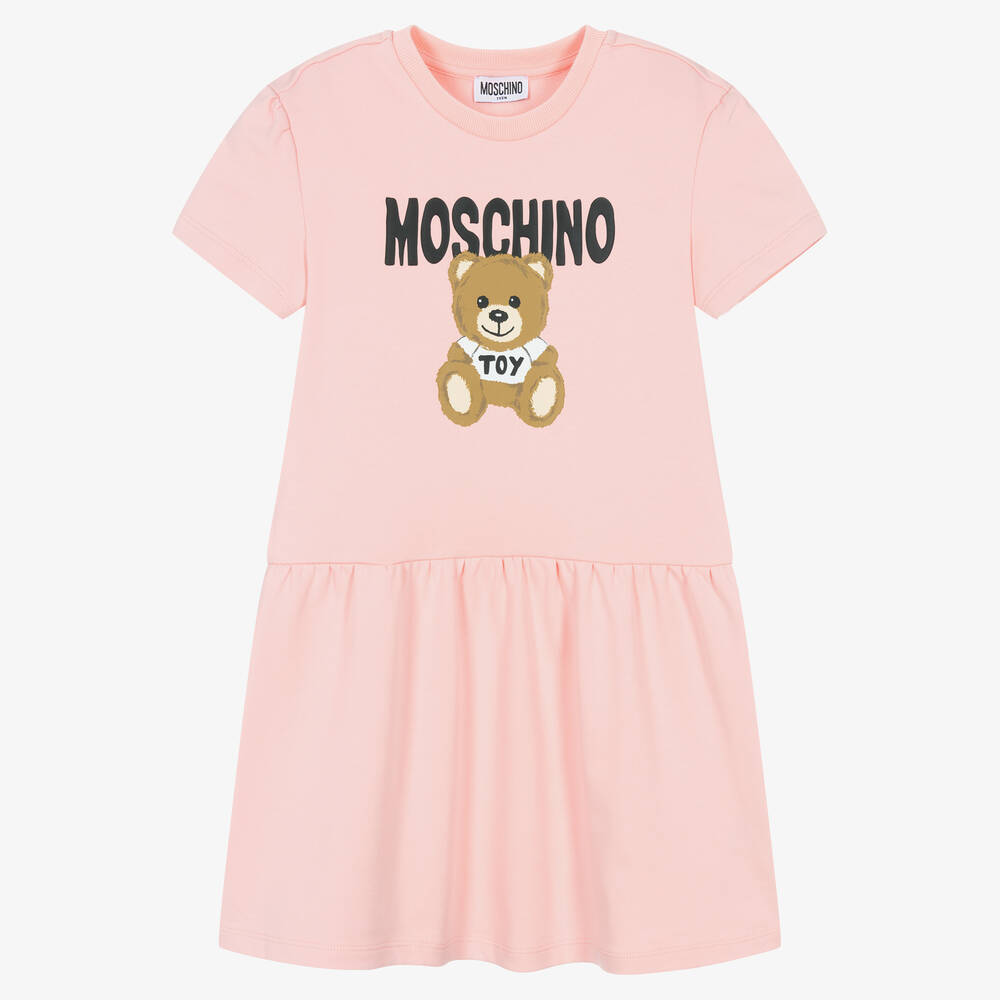 Moschino Kid-Teen - Robe rose en coton ado fille | Childrensalon