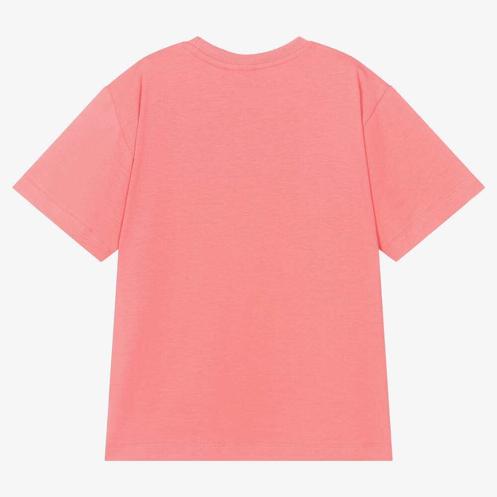 Moschino Kid-Teen-Teen Girls Pink Cotton Logo Maxi T-Shirt | Childrensalon Outlet