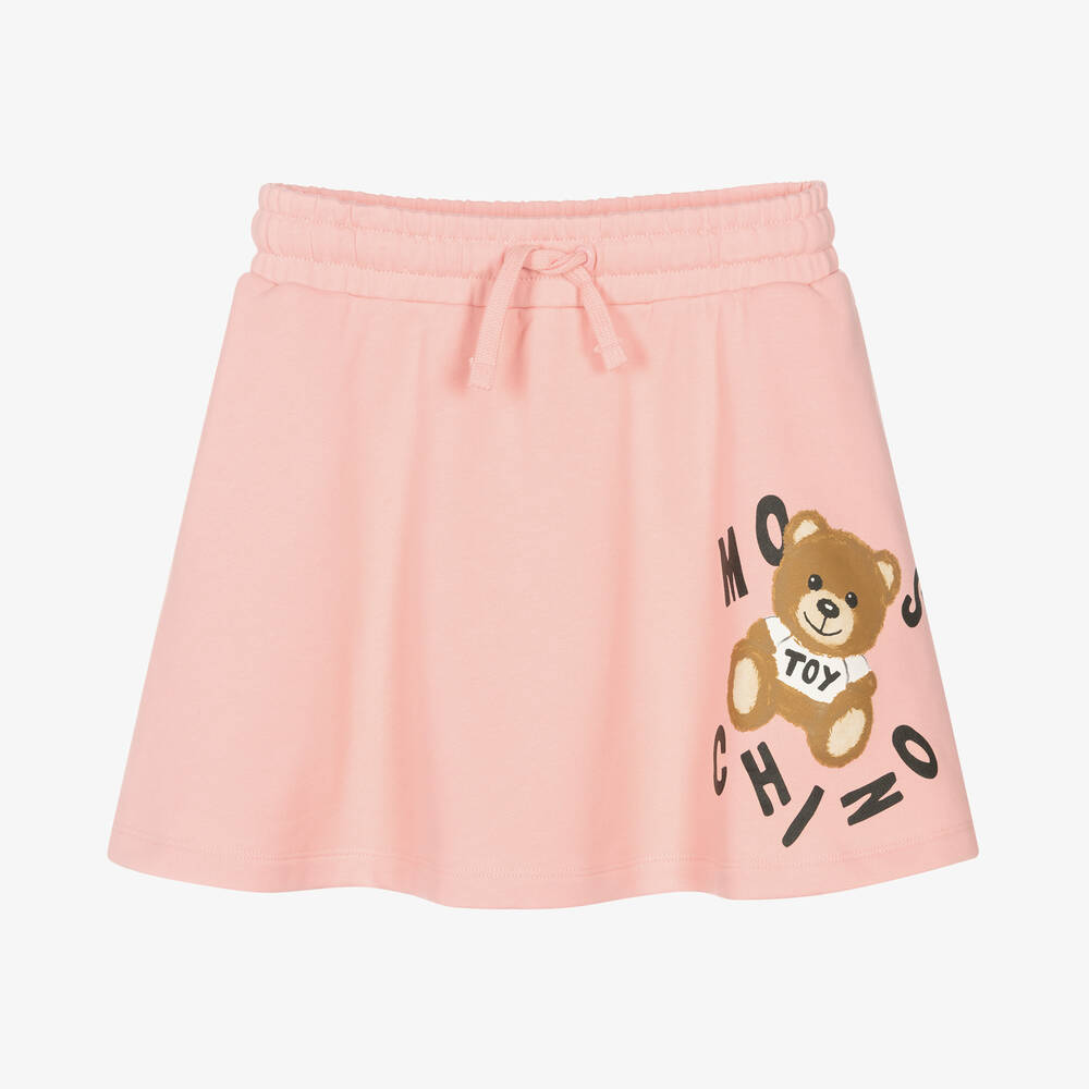 Moschino Kid-Teen-Teen Girls Pink Cotton Logo Skirt | Childrensalon Outlet