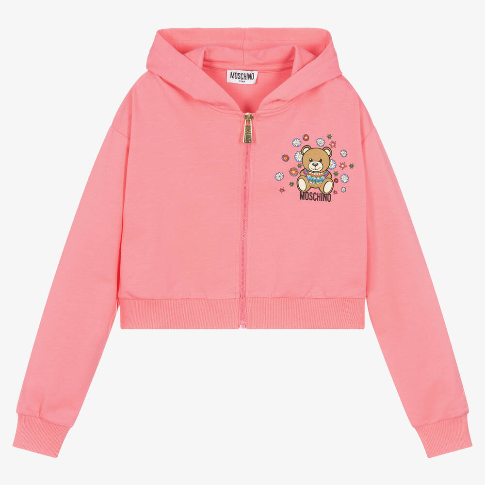 Moschino Kid-Teen - Розовый хлопковый топ на молнии | Childrensalon