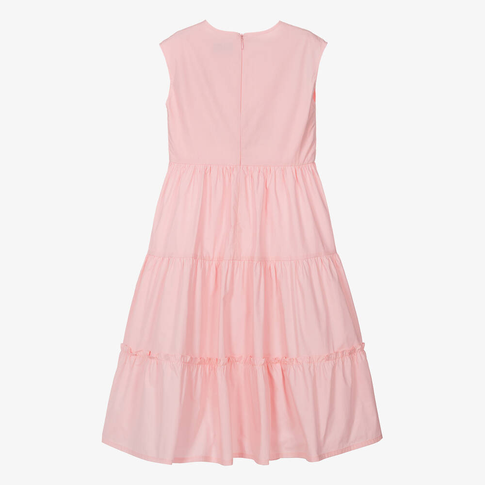 Moschino Kid-Teen-Teen Girls Pink Cotton Midi Dress | Childrensalon Outlet