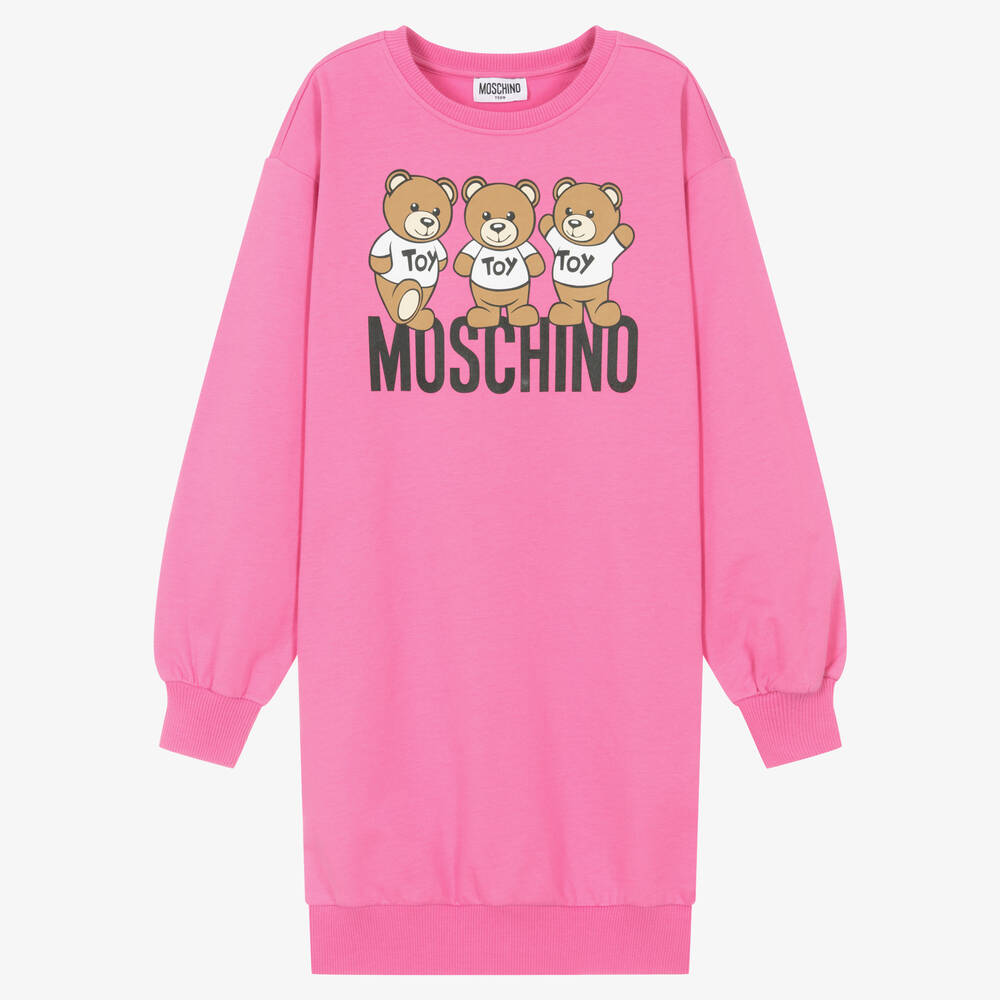 Moschino Kid-Teen - Robe rose en coton Teddy Ado fille | Childrensalon