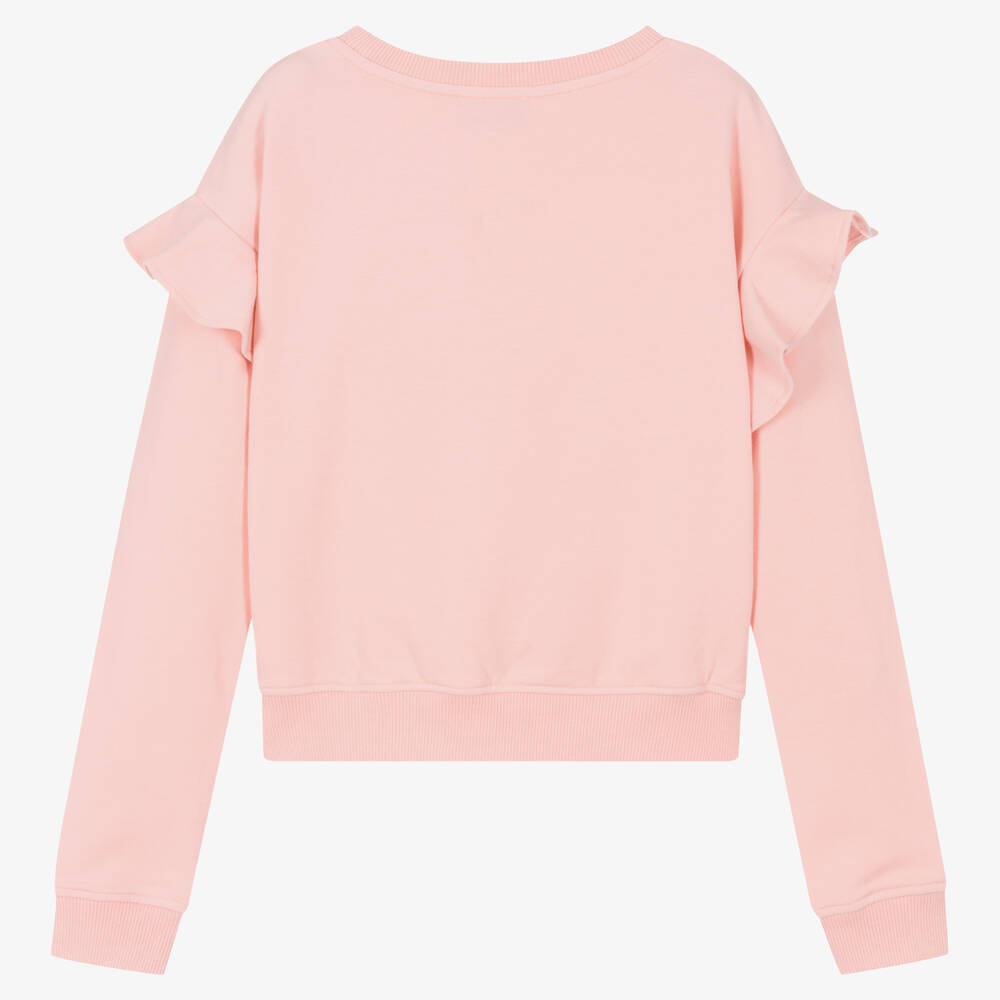 Moschino Kid-Teen-Teen Girls Pink Cotton Teddy Bear Sweatshirt | Childrensalon Outlet