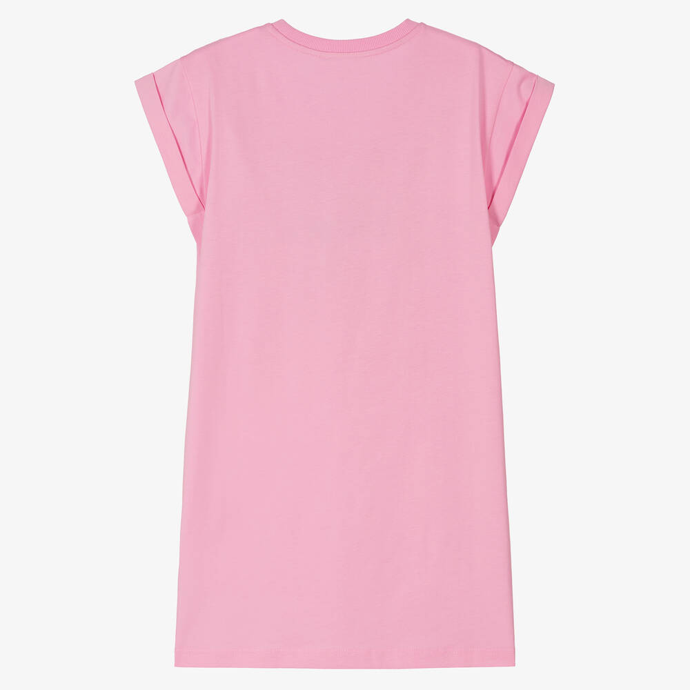 Moschino Кид-Тин-Розовое платье с медвежонком из кристаллов | Childrensalon Outlet