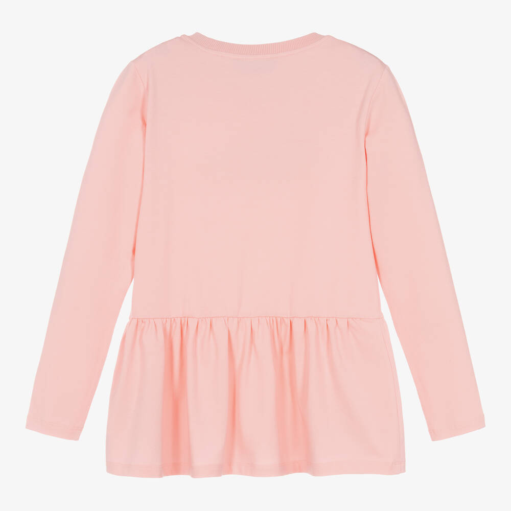 موسكينو Kid-Teen-توب بطبعة قلب قطن جيرسي لون زهري تينز بناتي | Childrensalon Outlet